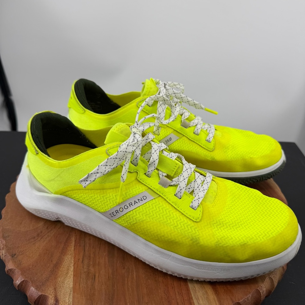Cole Haan ZERØGRAND Winner tennis sneakers in a neon yellow color sz 10